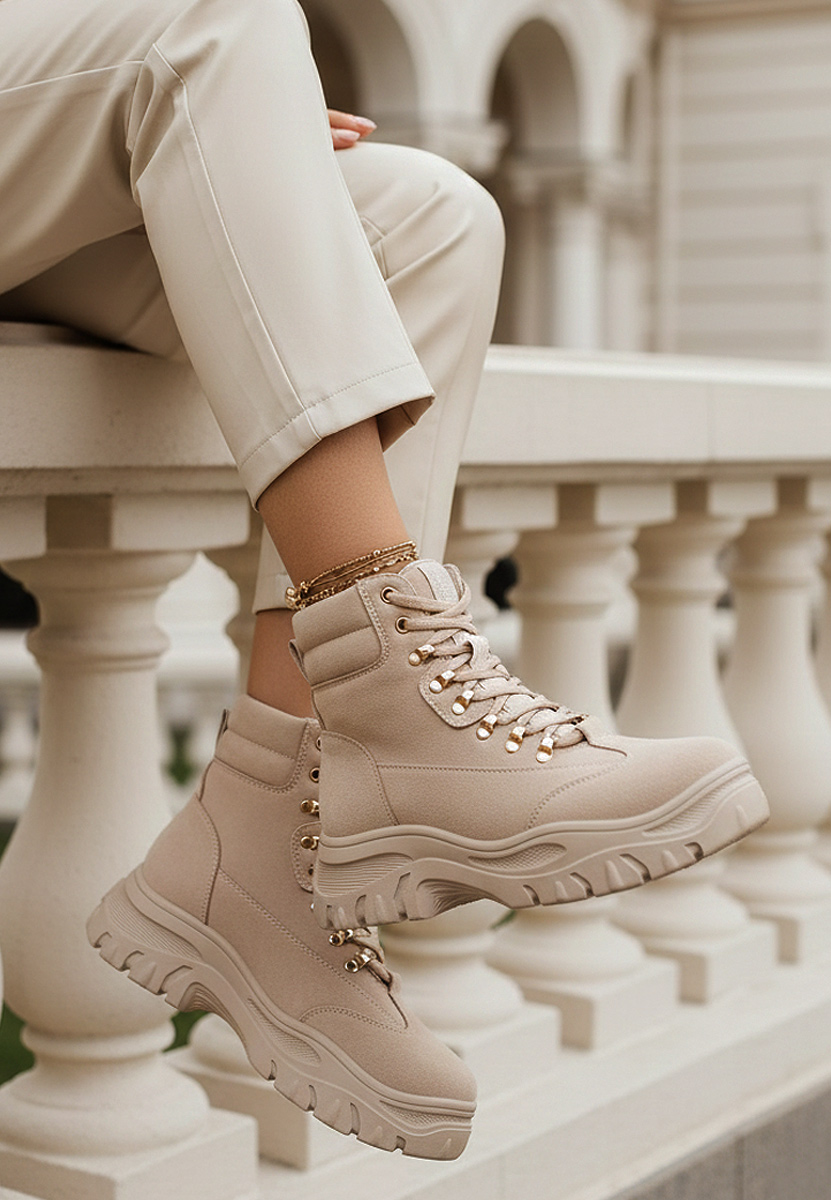 Sneakers donna alte beige Onisa