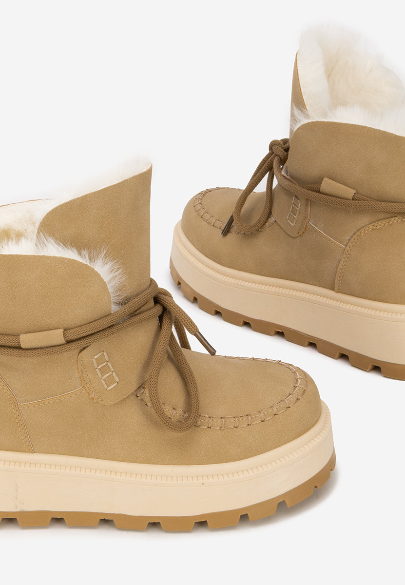 Stivaletti con plateau Dionea cachi