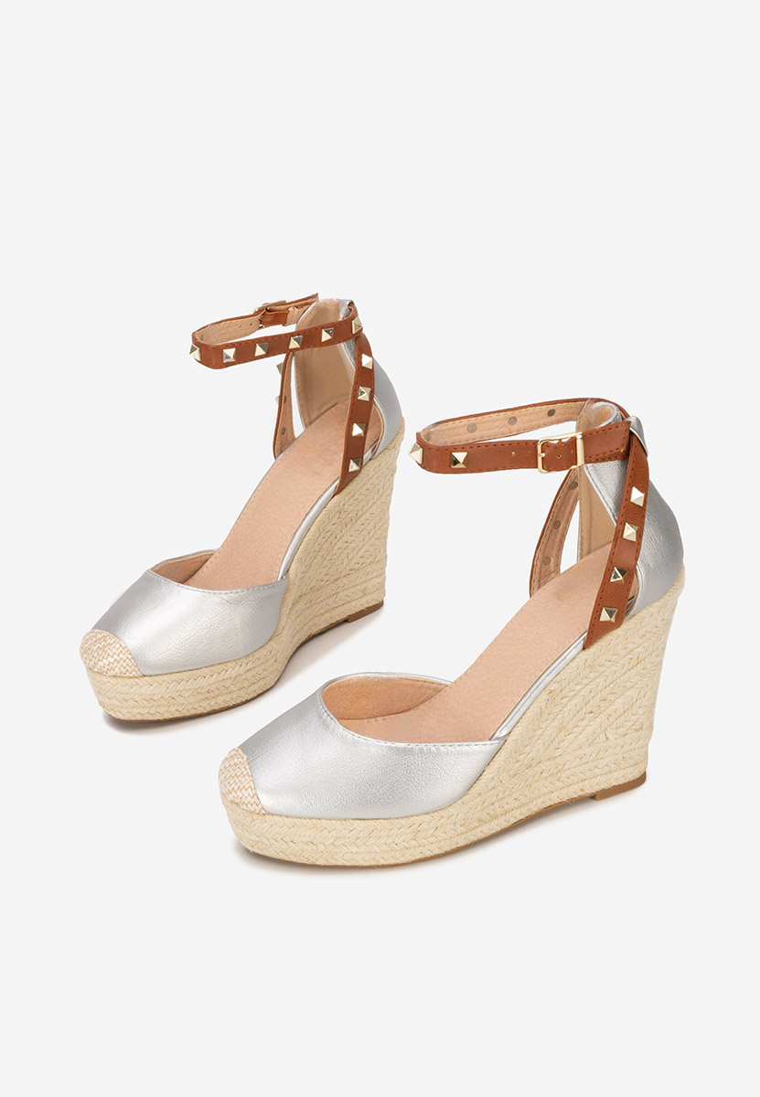 Sandali con zeppa Riviella Argento