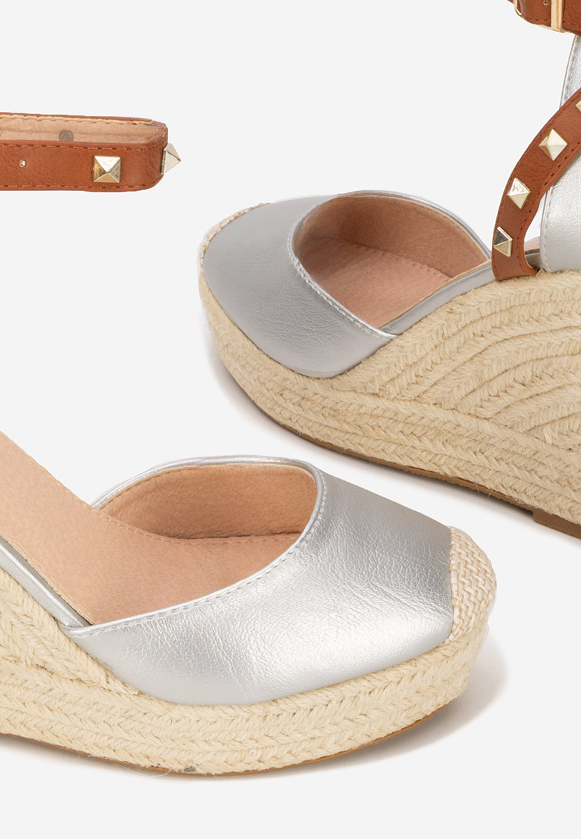 Sandali con zeppa Riviella Argento