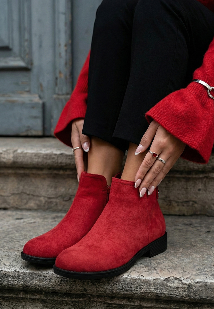 Stivaletti bassi donna Rimina V2 rosso