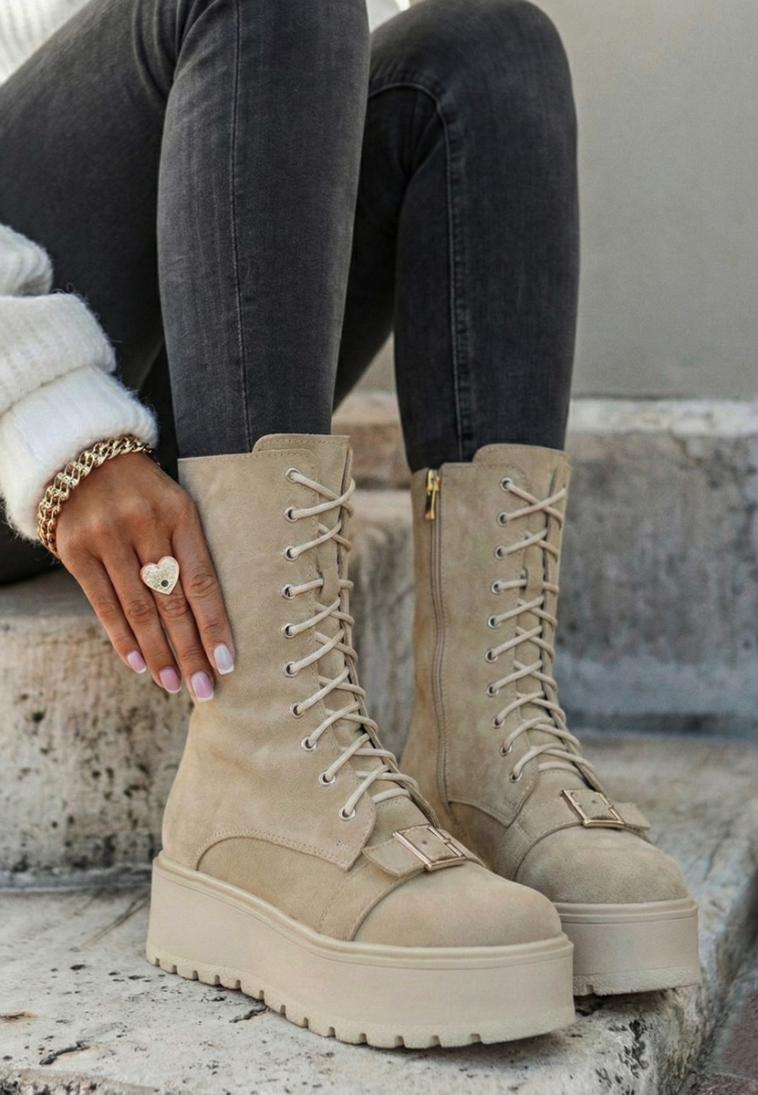 Stivaletti in pelle Sorelia beige