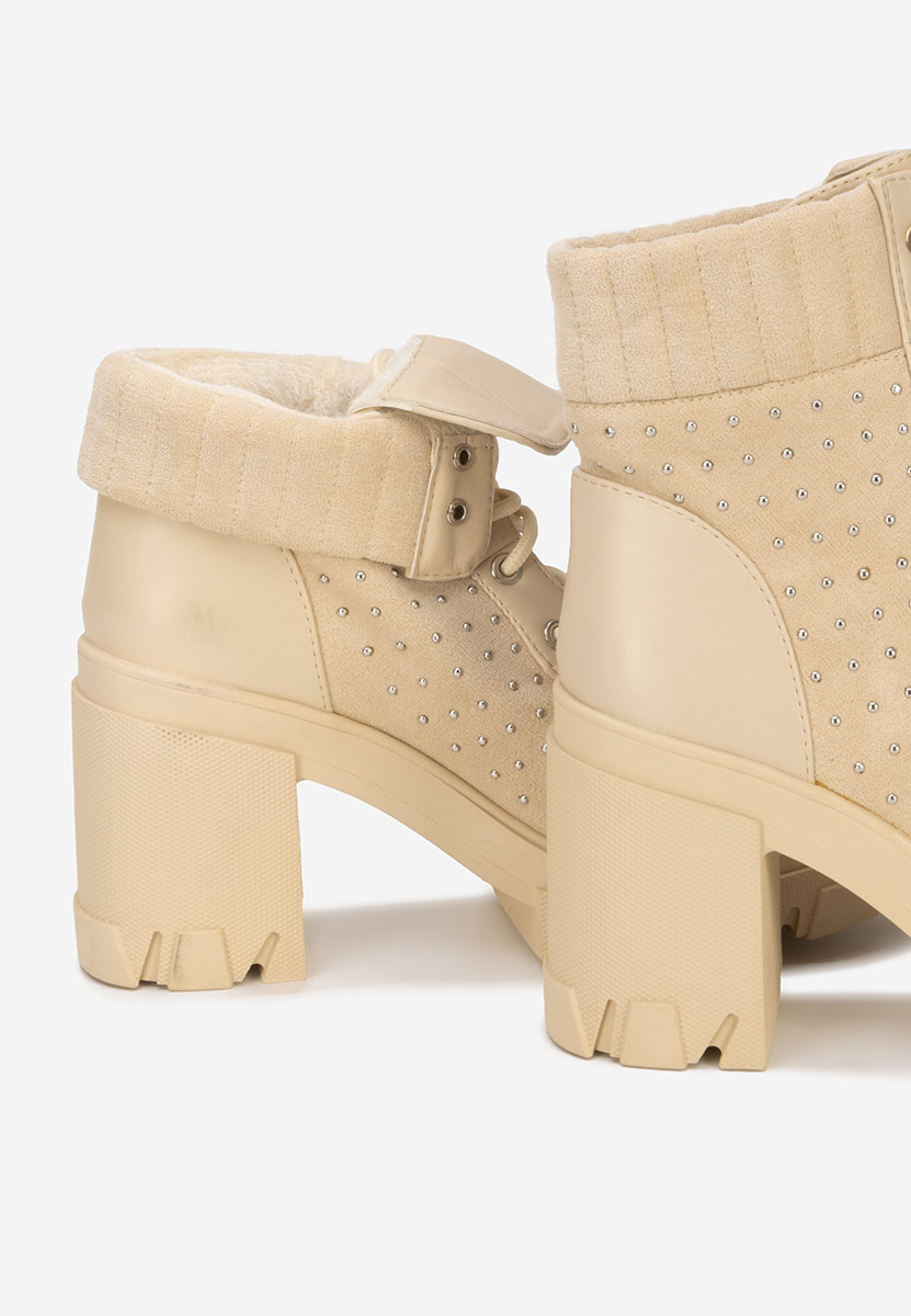 Stivaletti con tacco beige Molina