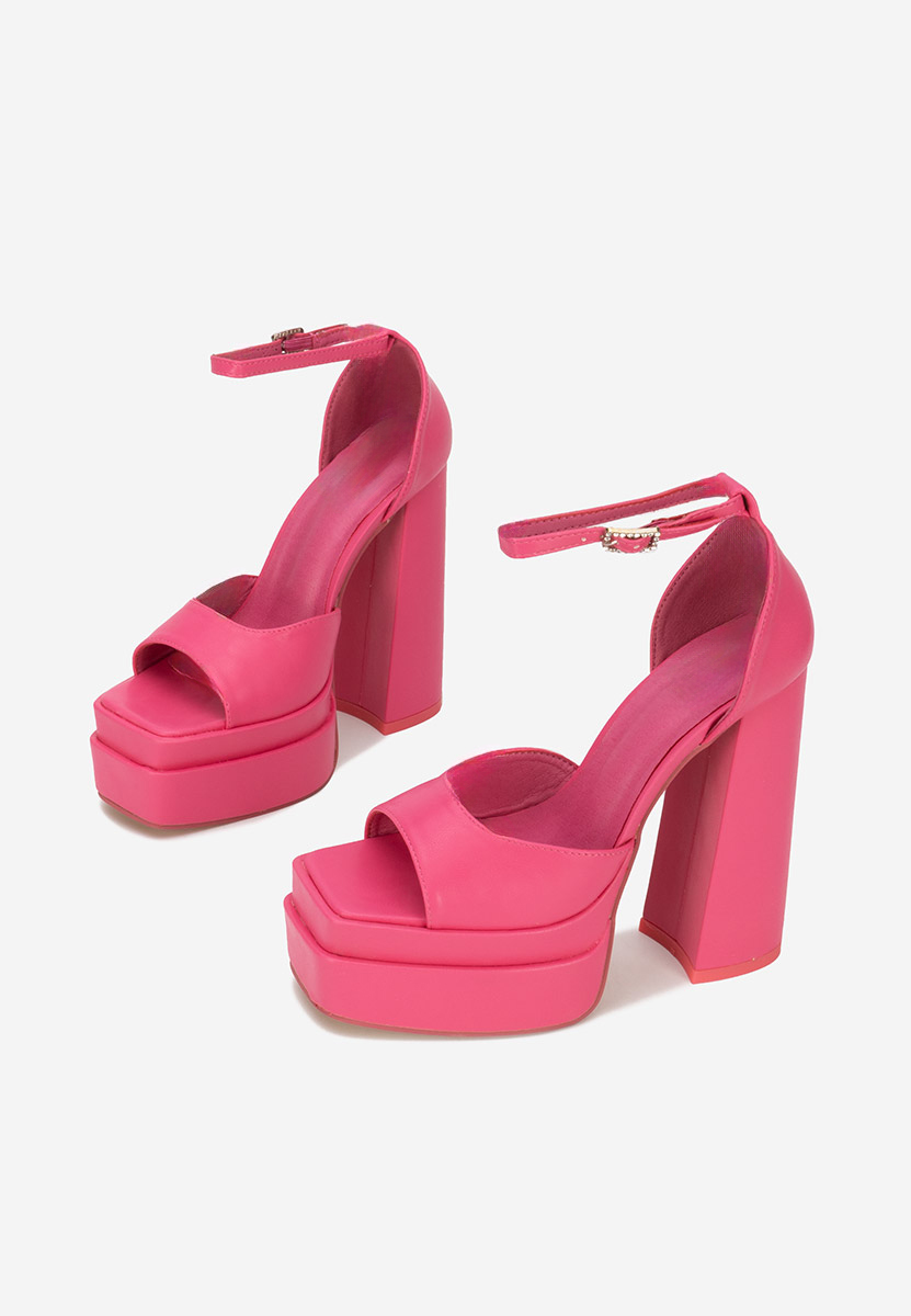 Sandali con tacco largo Riza V2 Fucsia