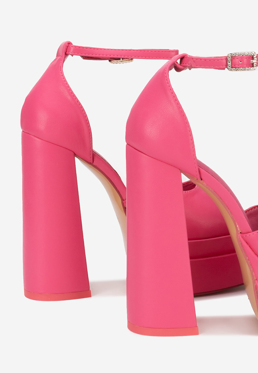 Sandali con tacco largo Riza V2 Fucsia