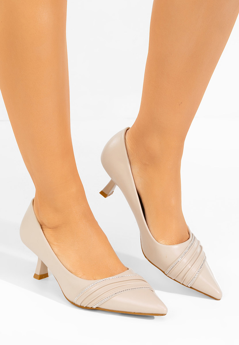 Décolleté tacco basso Enolia beige