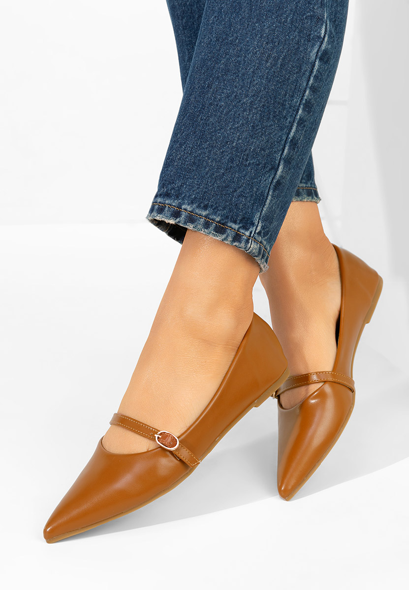 Ballerine a punta Izaura camel