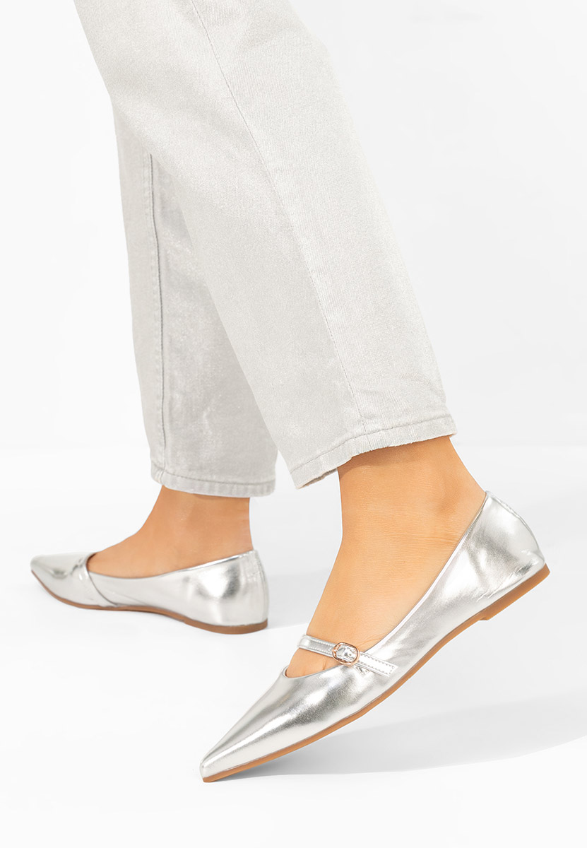 Ballerine a punta Izaura argento