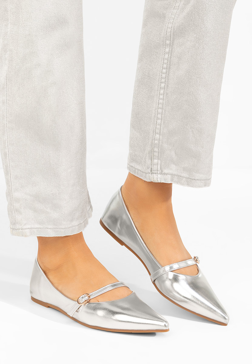 Ballerine a punta Izaura argento