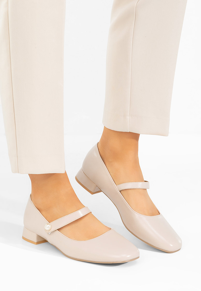 Décolleté tacco basso Jenelle beige