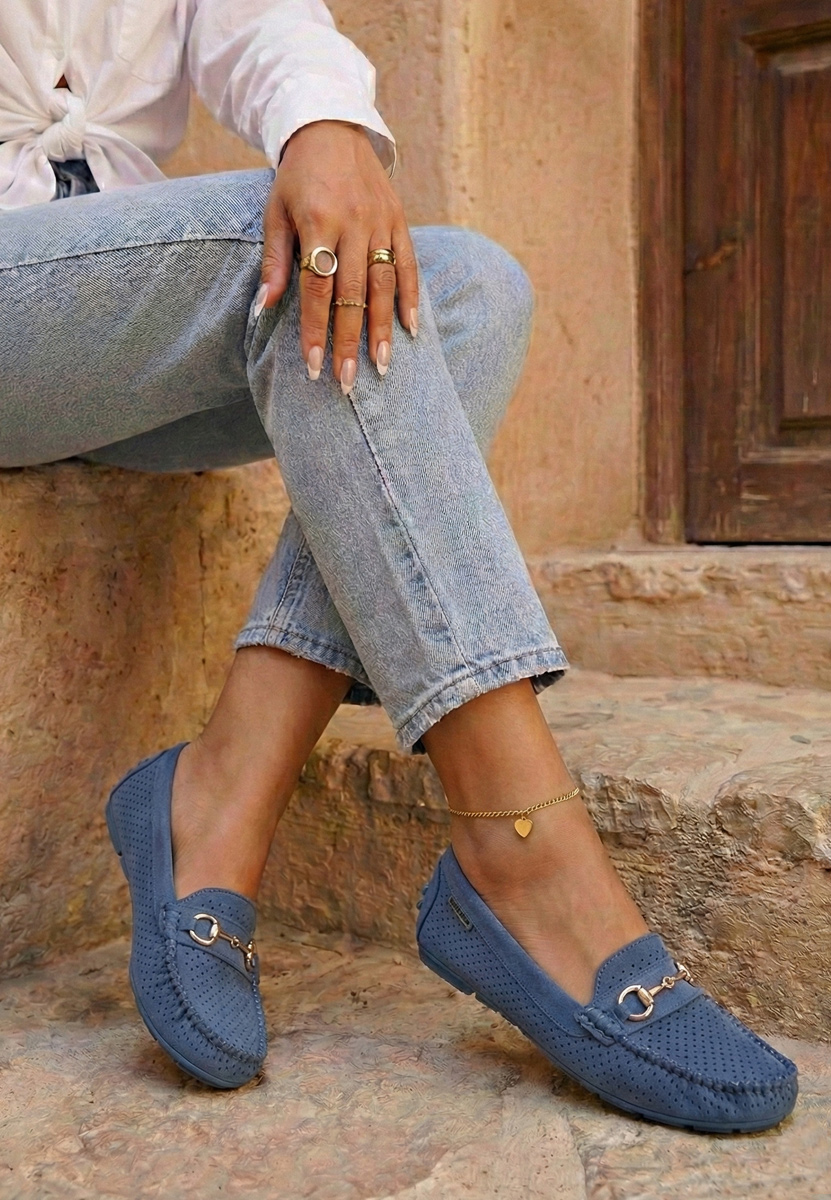Mocassini donna estivi Aishani blu
