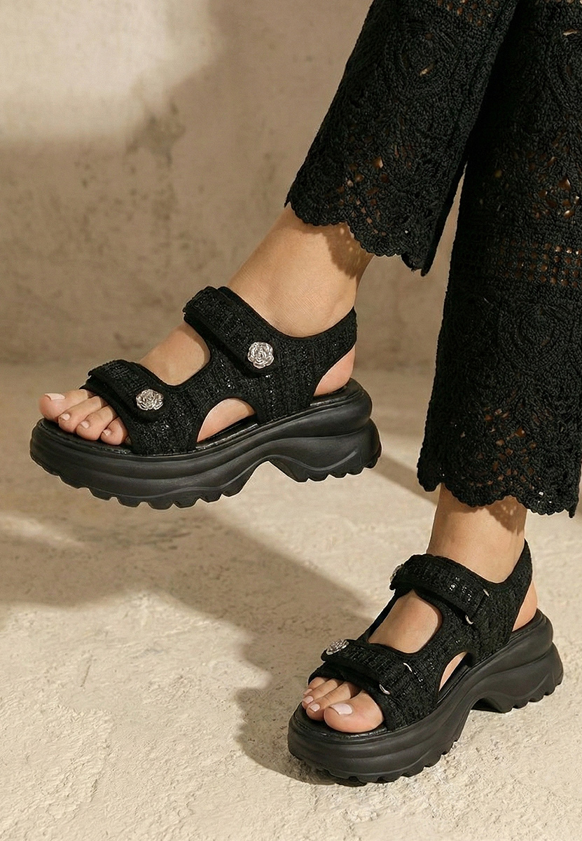 Sandali platform Waneta nero