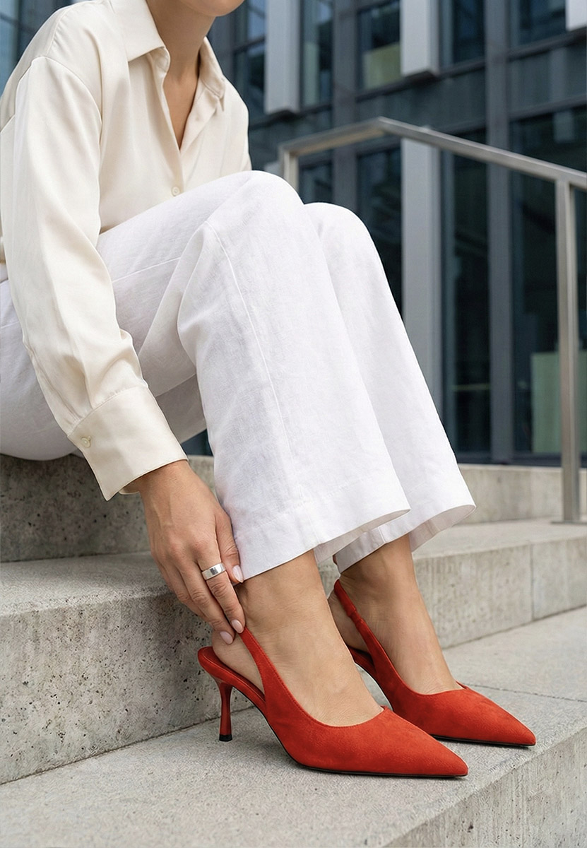 Décolleté Slingback Karila rosso