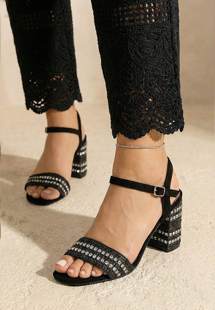 Sandali con tacco largo Marsela nero