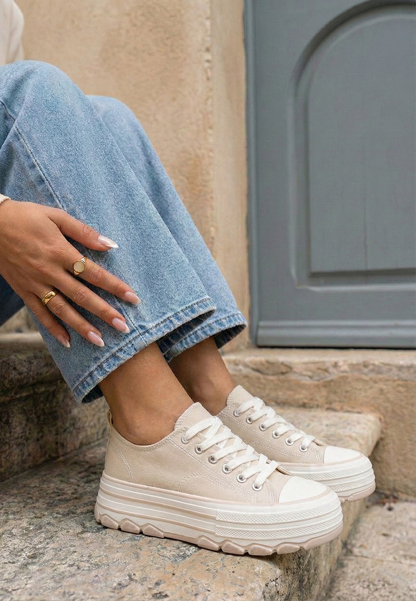 Scarpe da ginnastica con piattaforma Zenoria beige
