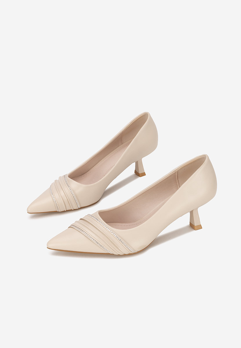 Décolleté tacco basso Enolia beige