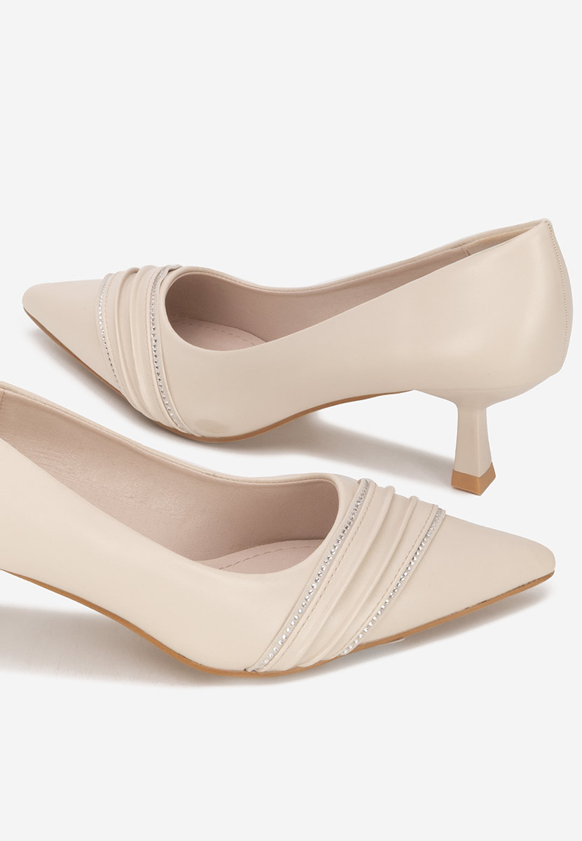 Décolleté tacco basso Enolia beige