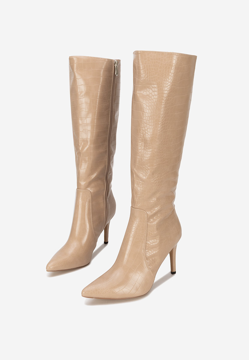 Stivali tacco a spillo Pandera Beige