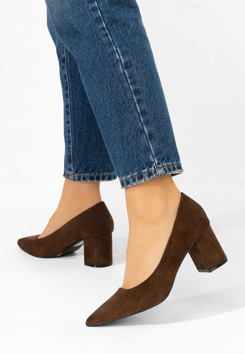 Décolleté tacco largo Jolenia marrone