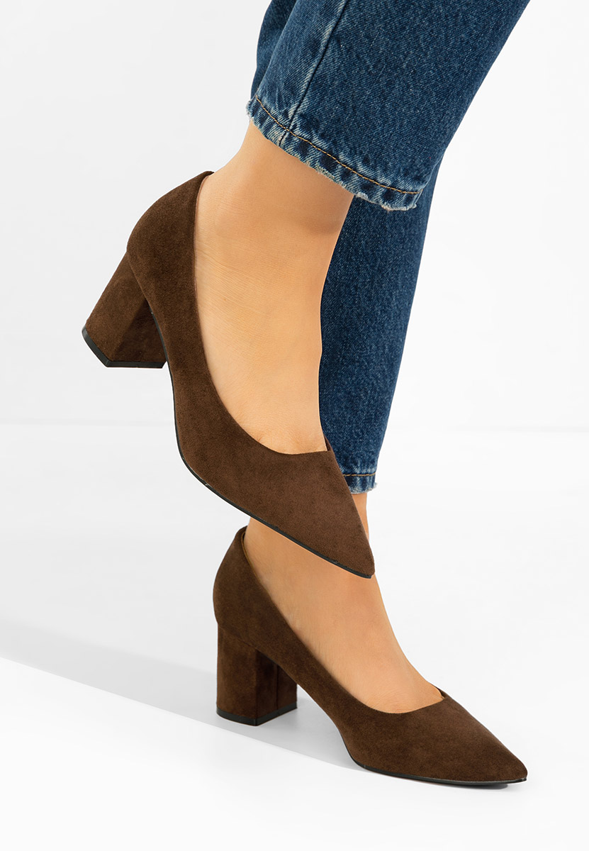 Décolleté tacco largo Jolenia marrone