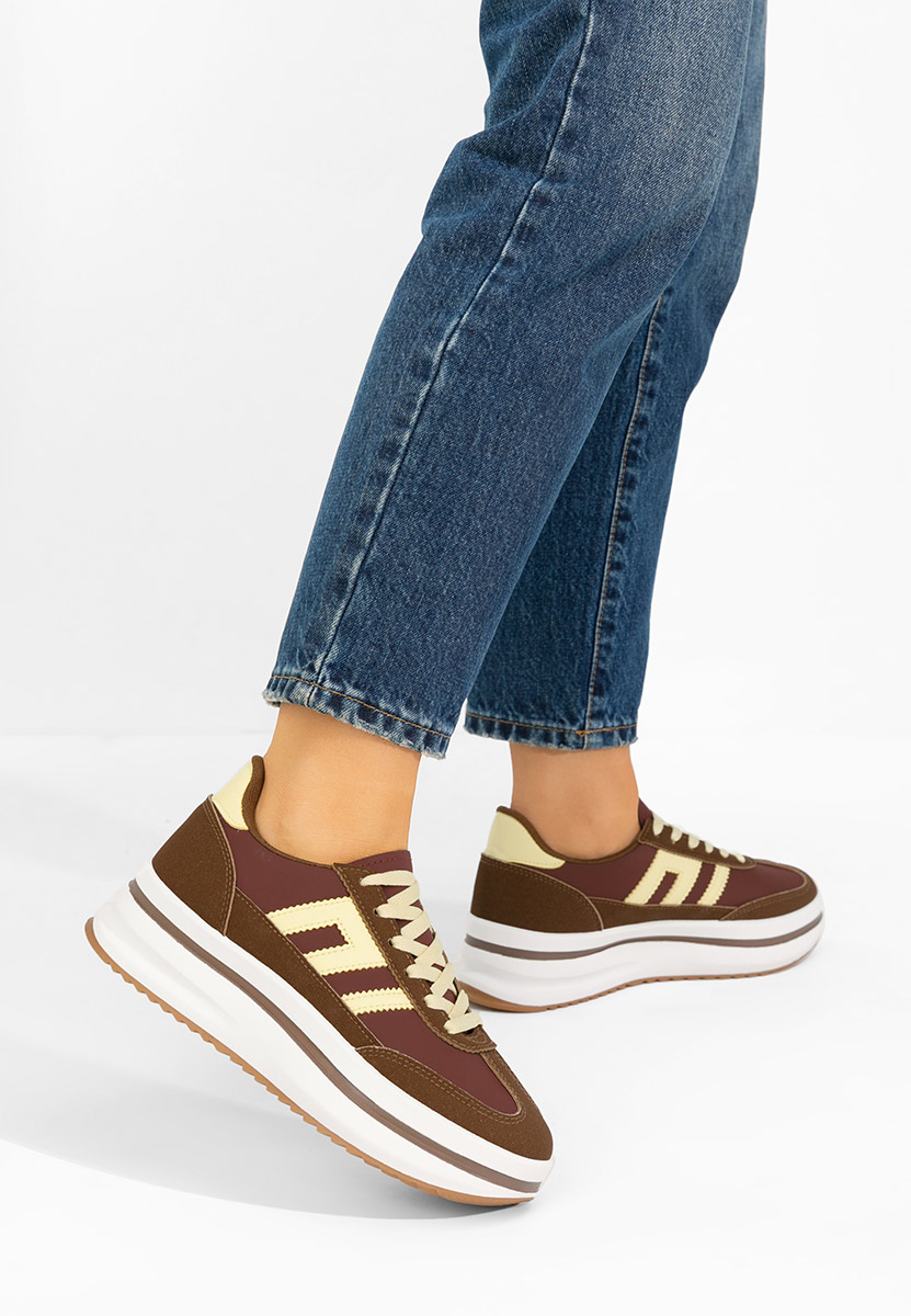 Sneakers con plateau Jesie marrone