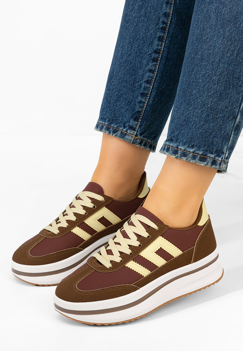 Sneakers con plateau Jesie marrone