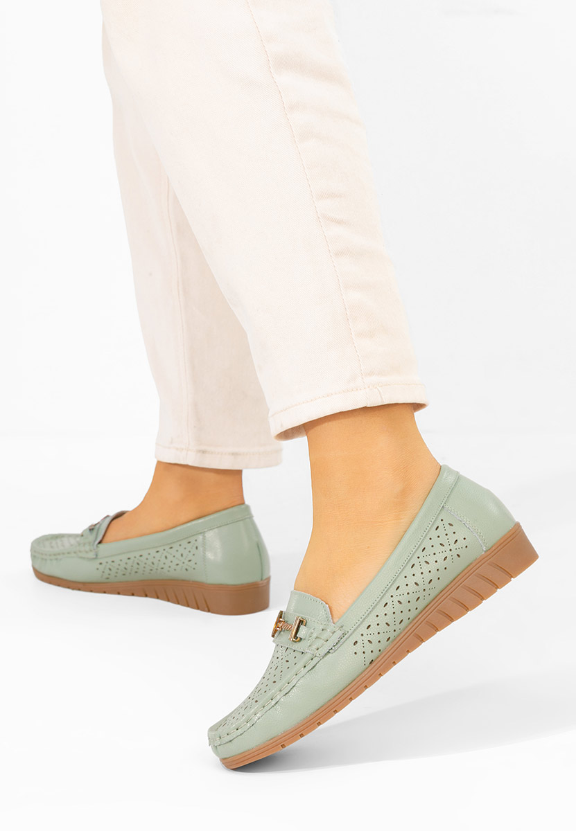 Mocassini da donna Cristella verdi