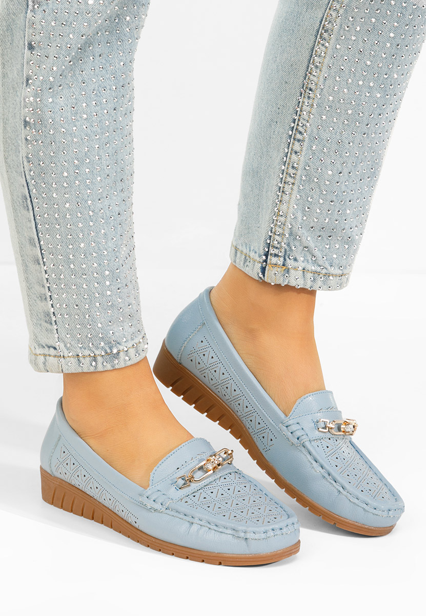 Mocassini donna pelle Giona blu