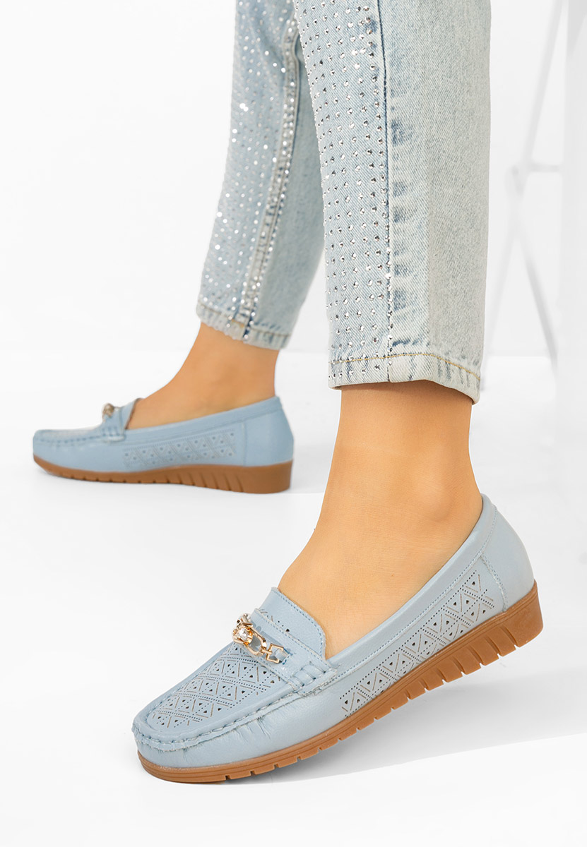 Mocassini donna pelle Giona blu