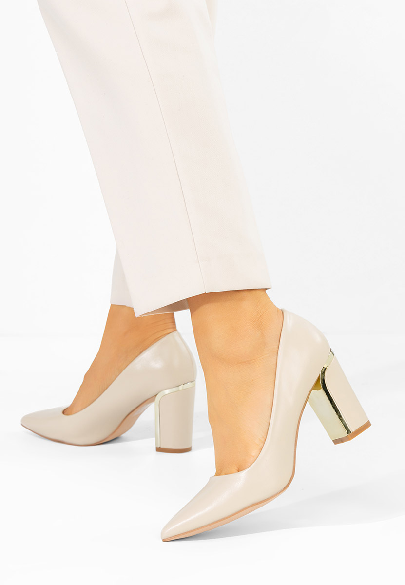 Décolleté tacco largo Geoana beige