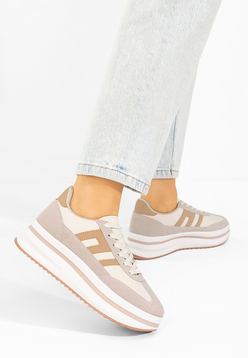 Sneakers con plateau Jesie beige