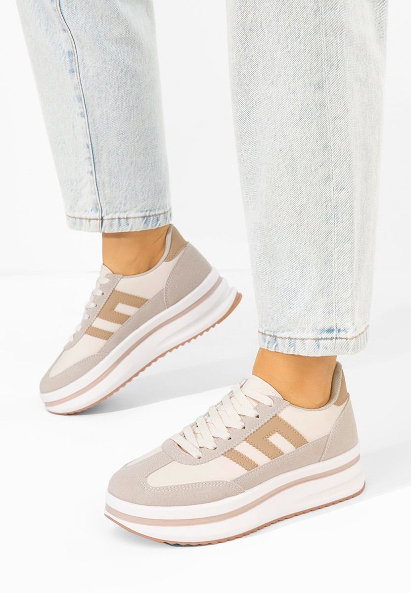 Sneakers con plateau Jesie beige