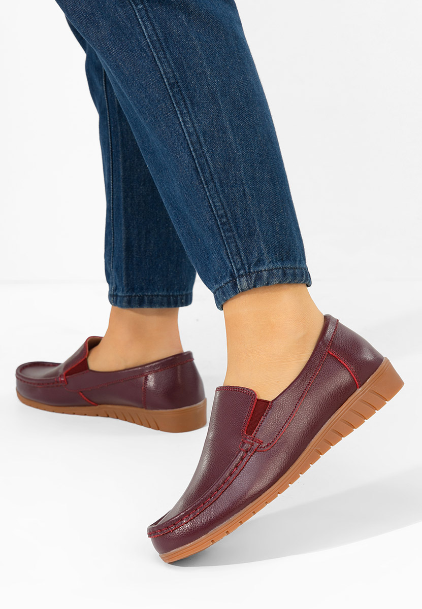 Mocassini donna pelle Panoma granata