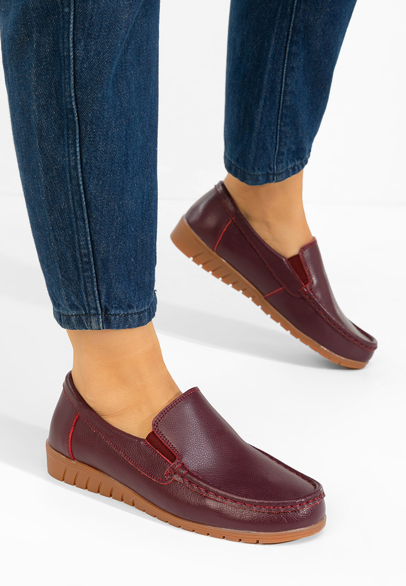 Mocassini donna pelle Panoma granata