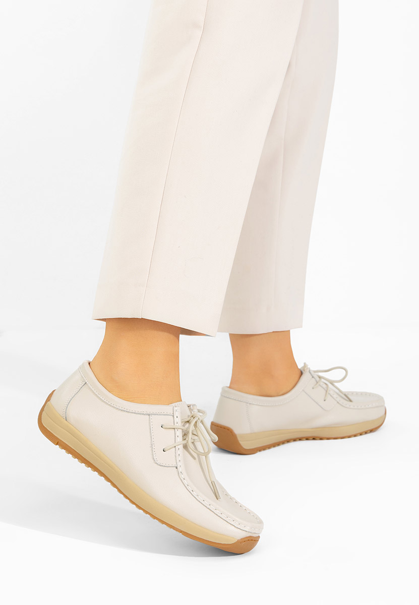 Mocassini pelle Solenia beige