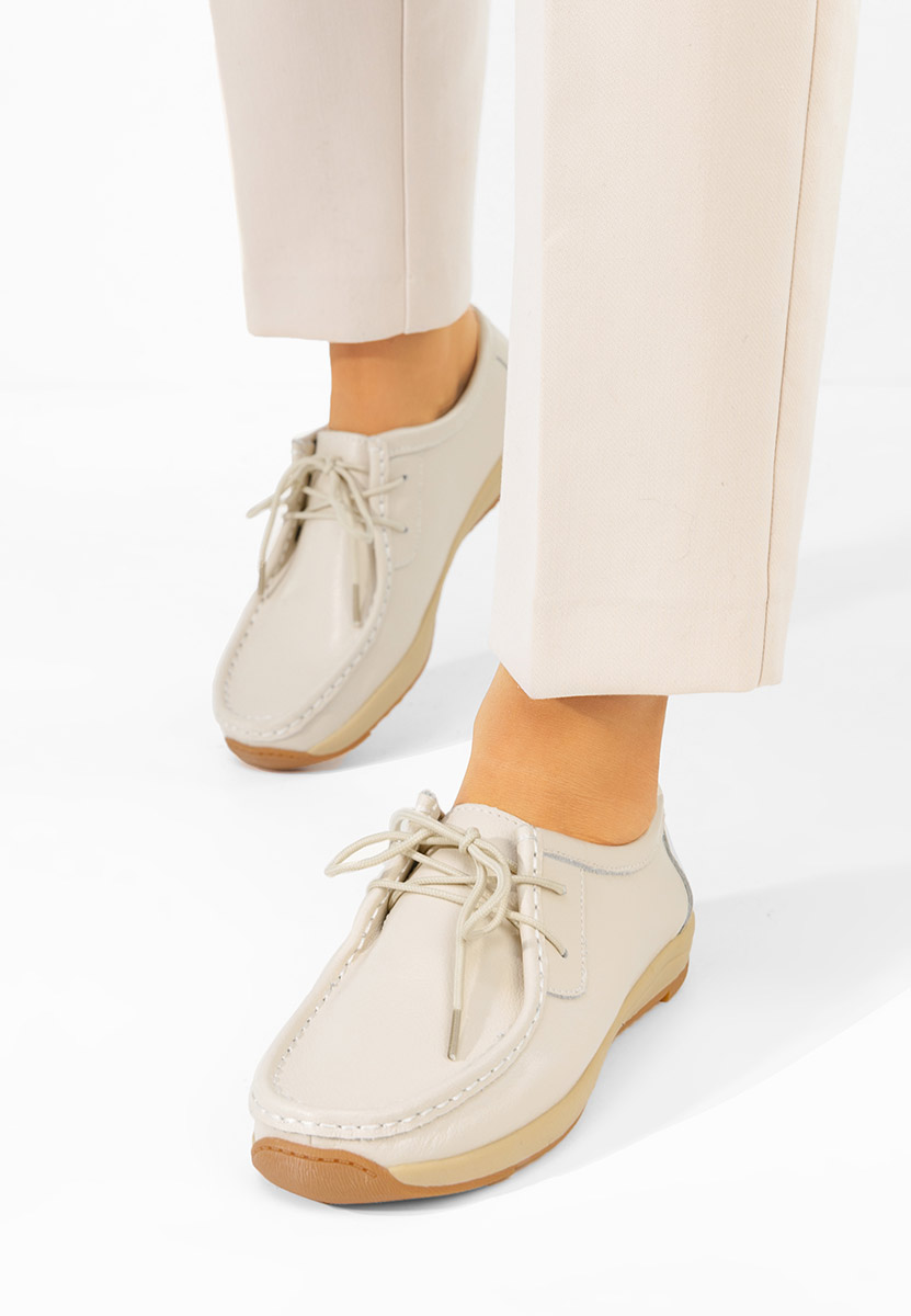 Mocassini pelle Solenia beige