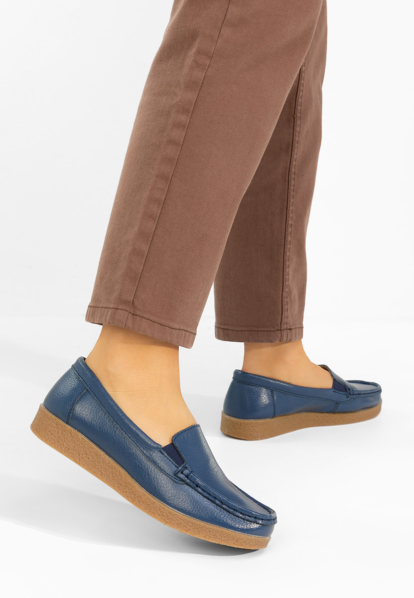 Mocassini pelle Nerida blu marine