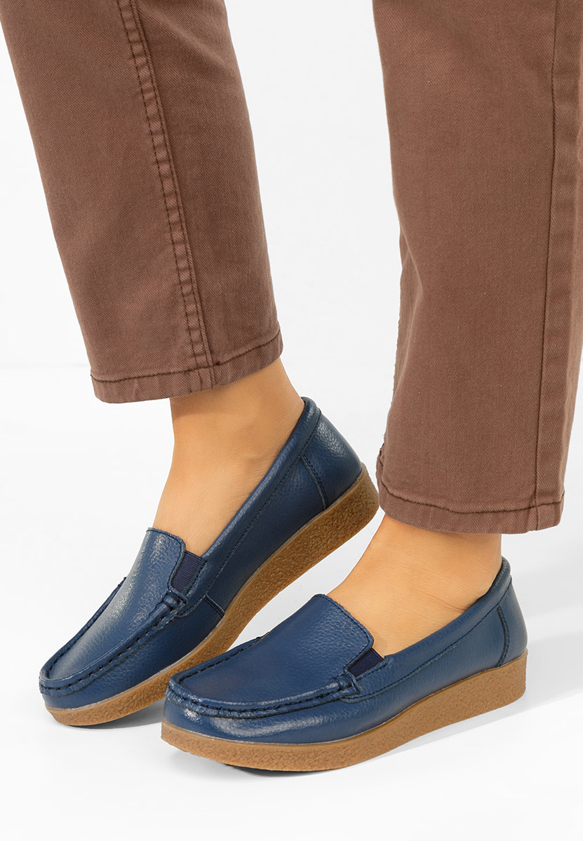 Mocassini pelle Nerida blu marine