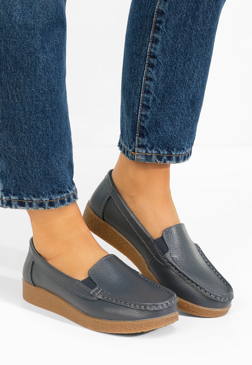 Mocassini pelle Nerida grigio