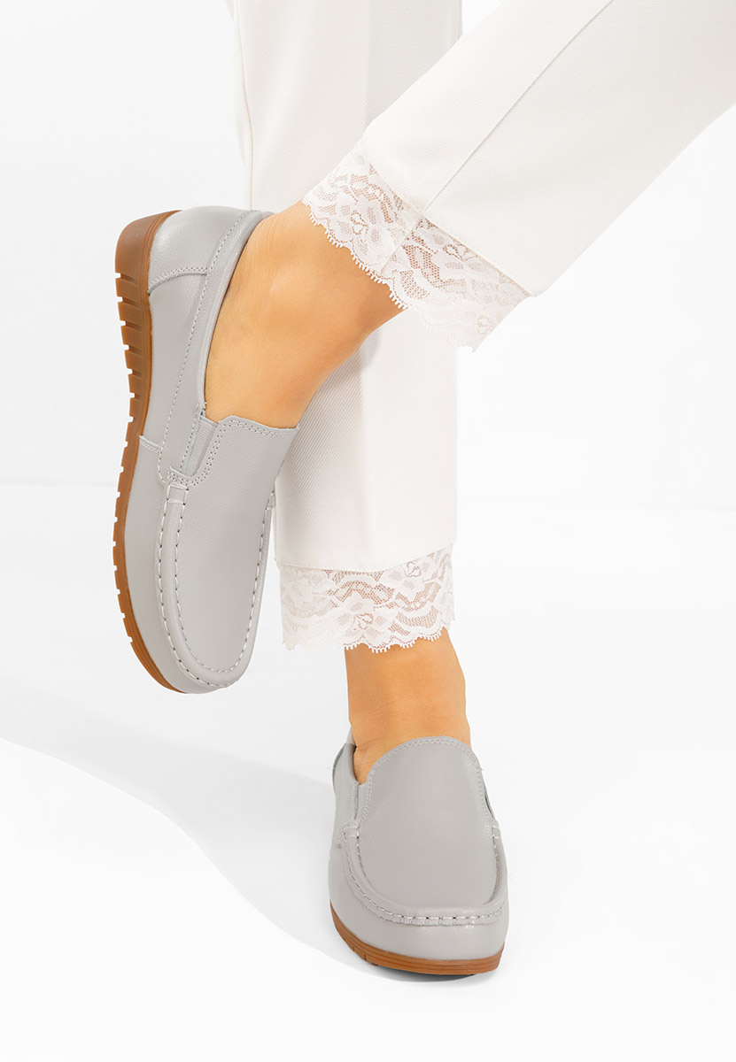 Mocassini donna pelle Panoma grigio