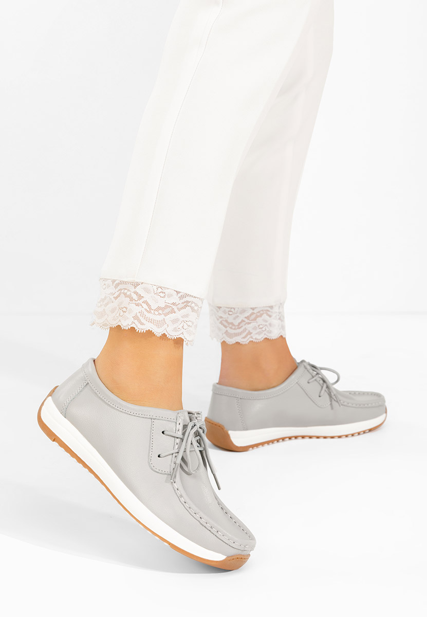 Mocassini pelle Solenia grigio