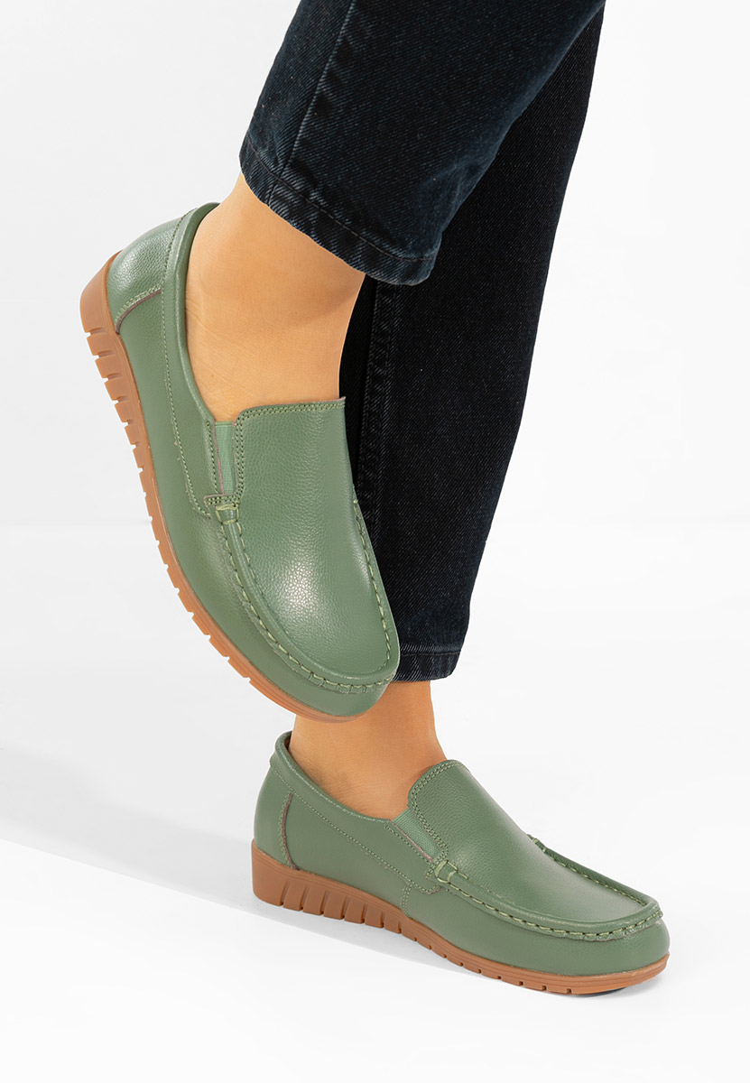 Mocassini donna pelle Panoma verdi