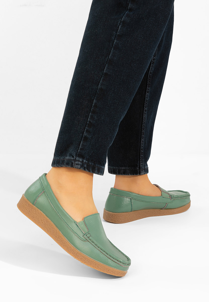 Mocassini pelle Nerida verdi