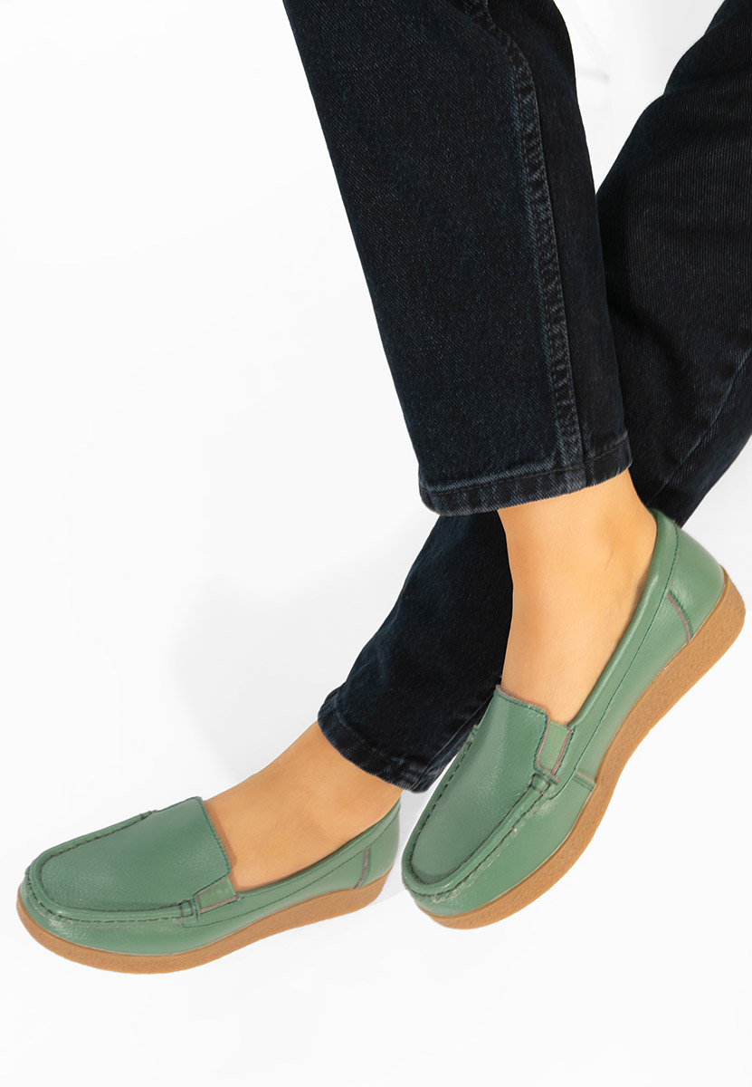 Mocassini pelle Nerida verdi