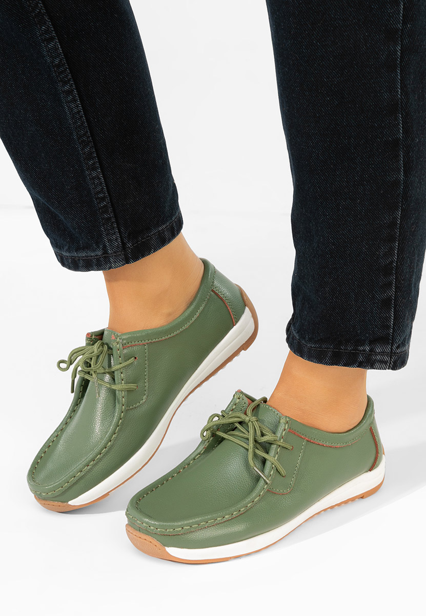 Mocassini pelle Solenia verdi