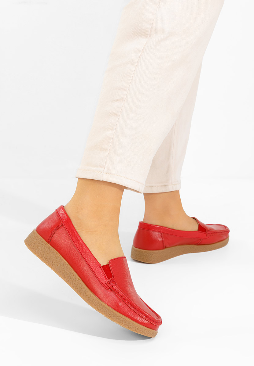 Mocassini pelle Nerida rosso
