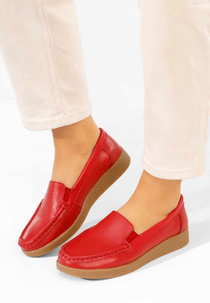 Mocassini pelle Nerida rosso
