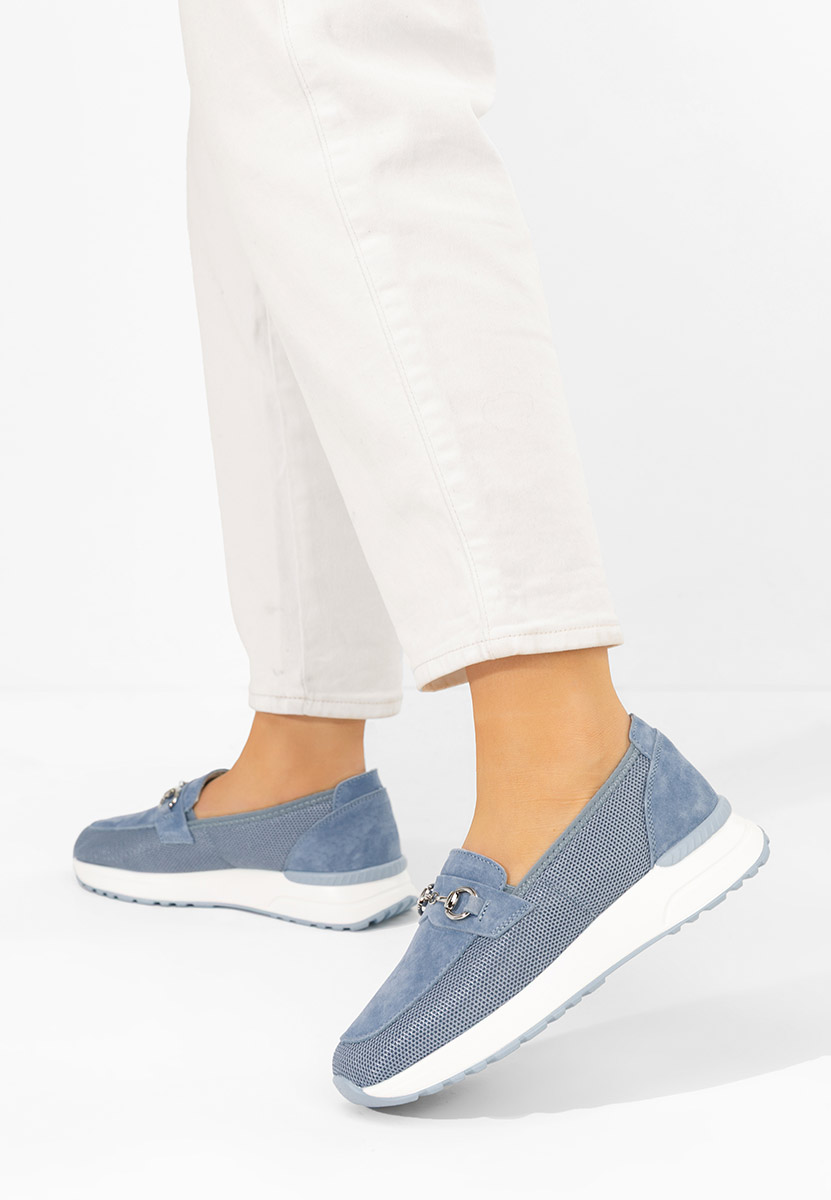 Mocassini donna pelle Hermony blu