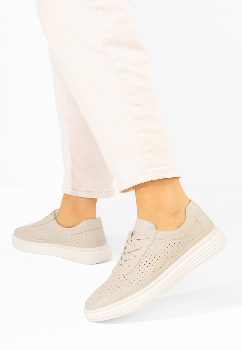 Scarpe basse donna pelle Nederia beige