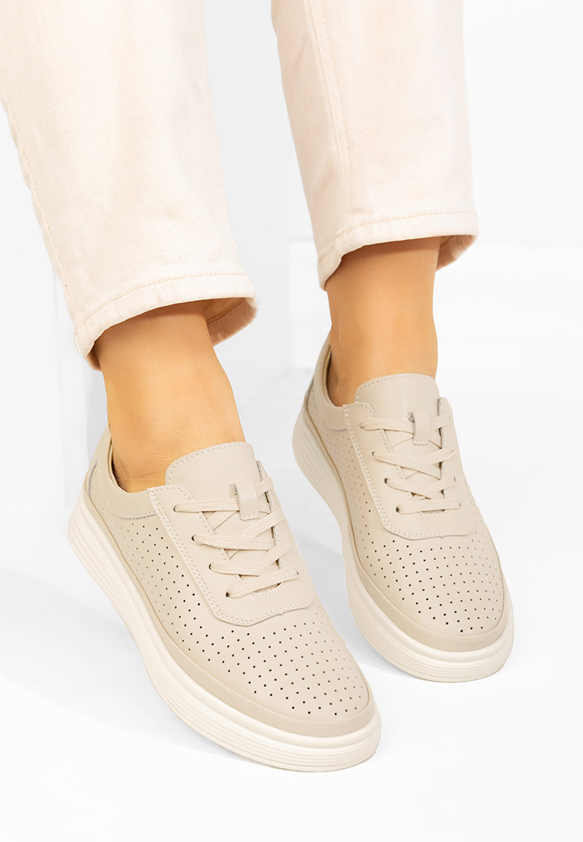 Scarpe basse donna pelle Nederia beige